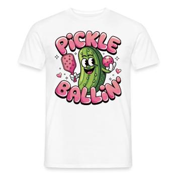 Pickleball Fun - Conception de concombre pour les joueurs - T-shirt homme - blanc - Devant - AI Model Male 178 dark (178cm)