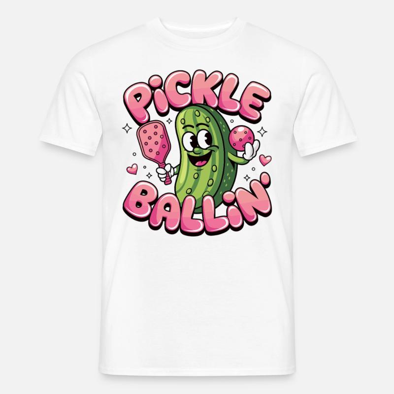 Pickleball Fun - Conception de concombre pour les joueurs - T-shirt homme - blanc