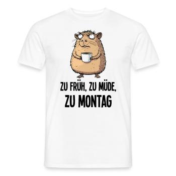 Morning Grouch Capybara Café Lundi Cadeau - T-shirt homme - blanc - Devant - AI Model Male 178 dark (178cm)