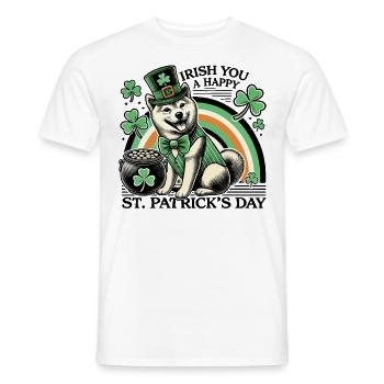 Joyeux chien de la Saint-Patrick - T-shirt homme - blanc - Devant - AI Model Male 178 dark (178cm)