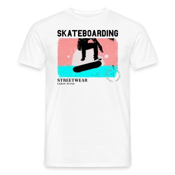 Skateboarding Skate Skater Skateboard Sk8 Vintage - Männer T-Shirt - Weiß - Vorne - AI Model Male 178 dark (178cm)