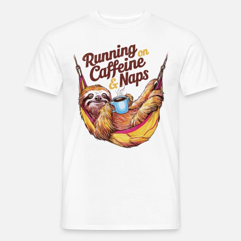 Kaffee, Nickerchen, Wiederholung - Männer T-Shirt - Weiß