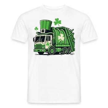 Saint-Patrick Camion à ordures Enfants Fun - T-shirt homme - blanc - Devant - AI Model Male 178 dark (178cm)