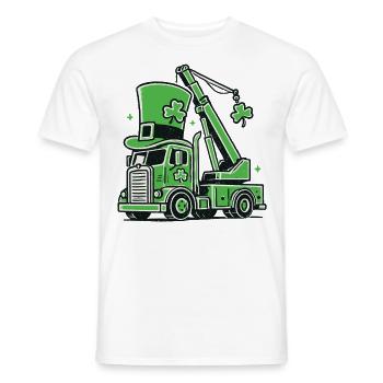 Drôle de grue de la Saint-Patrick Véhicule de construction - T-shirt homme - blanc - Devant - AI Model Male 178 dark (178cm)