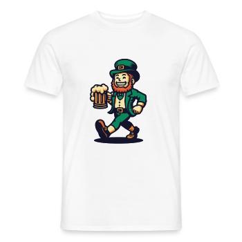 St. Patrick's Day Leprechaun Mit Bierkrug - Männer T-Shirt - Weiß - Vorne - AI Model Male 178 dark (178cm)
