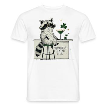 Shamrock's Cocktail Club Waschbär St. Patrick's - Männer T-Shirt - Weiß - Vorne - AI Model Male 178 dark (178cm)