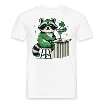 Cocktail de raton laveur pour la Saint-Patrick - T-shirt homme - blanc - Devant - AI Model Male 178 dark (178cm)