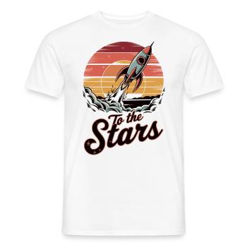 To the Stars – Rocket Launch - Men's T-Shirt - white - Front - AI Model Male 178 dark (178cm)