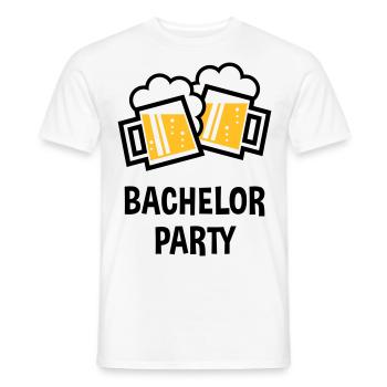 Bachelor Party (Stag Night Bavarian Beer Mugs 2C) - Men's T-Shirt - white - Front - AI Model Male 178 dark (178cm)