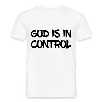 DIEU EST EN CONTRÔLE Dieu a la situation sous contrôle - T-shirt homme - blanc - Devant - AI Model Male 178 dark (178cm)