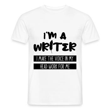I'm A Writer, I Make The Voices In My Head Work 3 - Männer T-Shirt - Weiß - Vorne - AI Model Male 178 dark (178cm)
