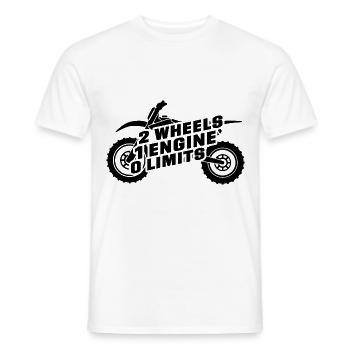 2 Wheels 1 Enginee 0 Limits Dirt Biker Motorcycle - Männer T-Shirt - Weiß - Vorne - AI Model Male 178 dark (178cm)