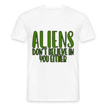 Les extraterrestres ne croient pas en vous non plus 4 - T-shirt homme - blanc - Devant - AI Model Male 178 dark (178cm)