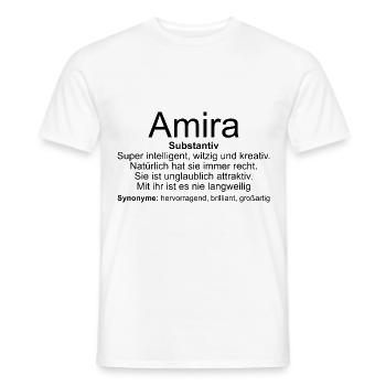 Name Definition Amira - Männer T-Shirt - Weiß - Vorne - AI Model Male 178 dark (178cm)