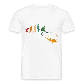 Evolution Graphic Diver Diving Scuba Diver Apnoe S - Männer T-Shirt - Weiß - Vorne - AI Model Male 178 dark (178cm)