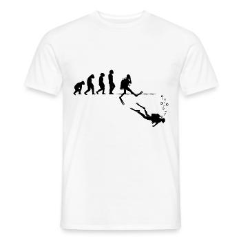 Evolution Graphic Diver Diving Scuba Diver Apnoe S - Männer T-Shirt - Weiß - Vorne - AI Model Male 178 dark (178cm)