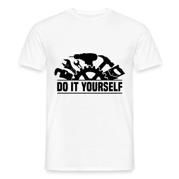 Do It Yourself Car lover Mechanic Vehicle Technici - Men's T-Shirt - white - Front - AI Model Male 178 dark (178cm)