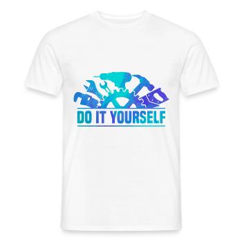 Do It Yourself Car lover Mechanic Vehicle Technici - Men's T-Shirt - white - Front - AI Model Male 178 dark (178cm)