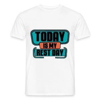 Aujourd’hui, c’est mon jour de repos 2 - T-shirt homme - blanc - Devant - AI Model Male 178 dark (178cm)