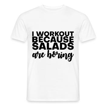 Je m’entraîne parce que les salades sont ennuyeuses 3 - T-shirt homme - blanc - Devant - AI Model Male 178 dark (178cm)