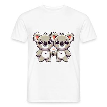 Two Cute Koala Friends Holding Hands - Männer T-Shirt - Weiß - Vorne - AI Model Male 178 dark (178cm)