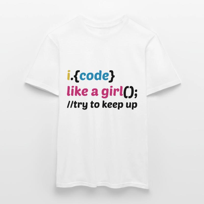 Code Like A Girl Coder Programmer Software Develop Männer T-Shirt