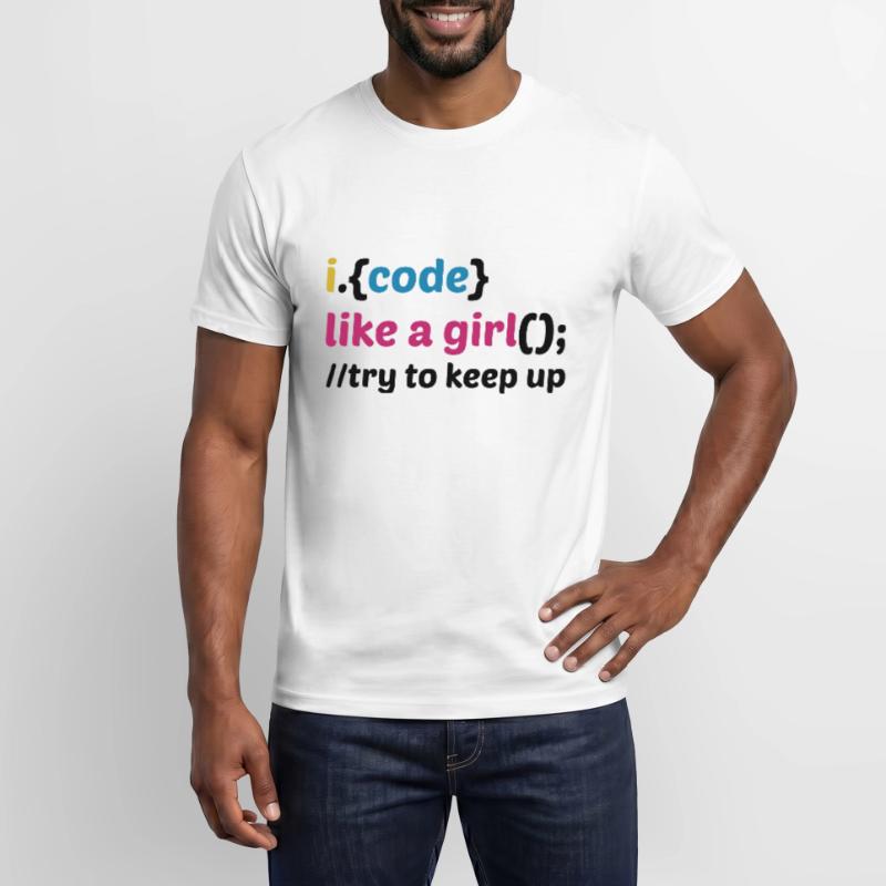 Code Like A Girl Coder Programmer Software Develop Männer T-Shirt