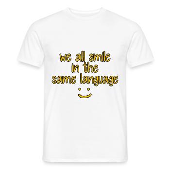 We All Smile In The Same Language 6 - Men's T-Shirt - white - Front - AI Model Male 178 dark (178cm)