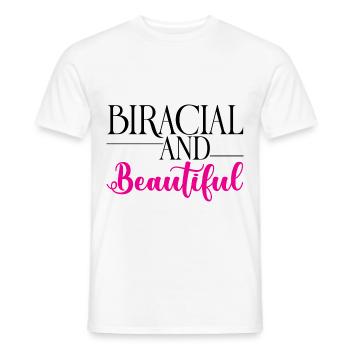 Biracial And Beautiful 2 - Men's T-Shirt - white - Front - AI Model Male 178 dark (178cm)