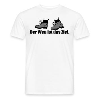 Der Weg ist das Ziel - Wanderer - Men's T-Shirt - white - Front - AI Model Male 178 dark (178cm)
