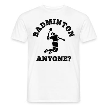 Badminton - Männer T-Shirt - Weiß - Vorne - AI Model Male 178 dark (178cm)