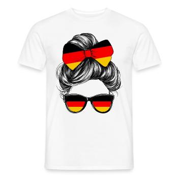 Germany Flag Flag Woman Sunglasses Fan - Men's T-Shirt - white - Front - AI Model Male 178 dark (178cm)