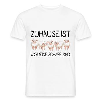 Zuhause ist Schafe Geschenk Bauer Schäfer - Männer T-Shirt - Weiß - Vorne - AI Model Male 178 dark (178cm)