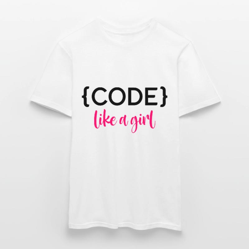 Code Like A Girl Programming Coder Computer Geek D Männer T-Shirt