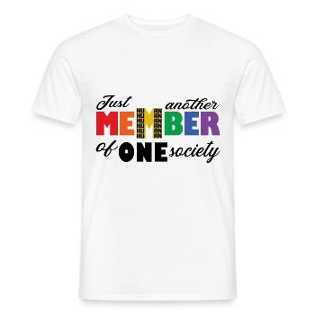 Just Another Member Of The One Society Bi Lesbian - Männer T-Shirt - Weiß - Vorne - AI Model Male 178 dark (178cm)
