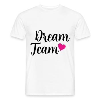 droom team - Heren T-shirt - wit - Voor - AI Model Male 178 dark (178cm)