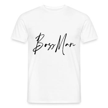 Boss Man - Parfait pour tous les hommes de carrière - T-shirt homme - blanc - Devant - AI Model Male 178 dark (178cm)