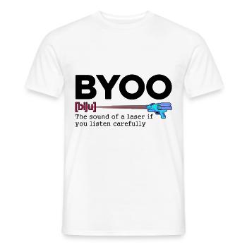 Byoo The Sound Of Laser If You Listen Lasertag Pla - Männer T-Shirt - Weiß - Vorne - AI Model Male 178 dark (178cm)
