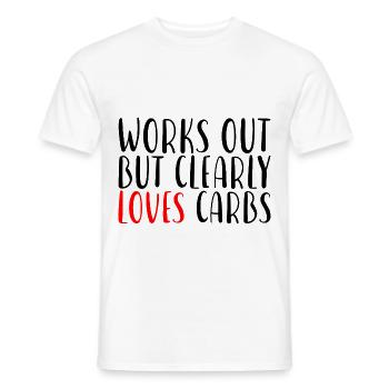 Fonctionne mais aime clairement les glucides - T-shirt homme - blanc - Devant - AI Model Male 178 dark (178cm)