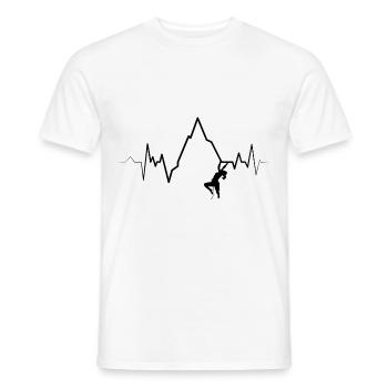 Ecg Heartbeat Graphic Bouldering Mountaineering Bo - Men's T-Shirt - white - Front - AI Model Male 178 dark (178cm)