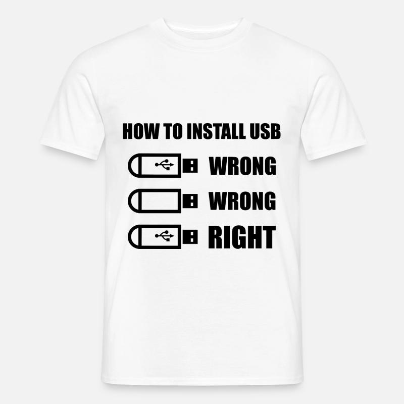 How To Install Usb - Männer T-Shirt - Weiß