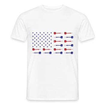 USA Graphic Dart Player Darts Dartboard Bullseye T - Men's T-Shirt - white - Front - AI Model Male 178 dark (178cm)