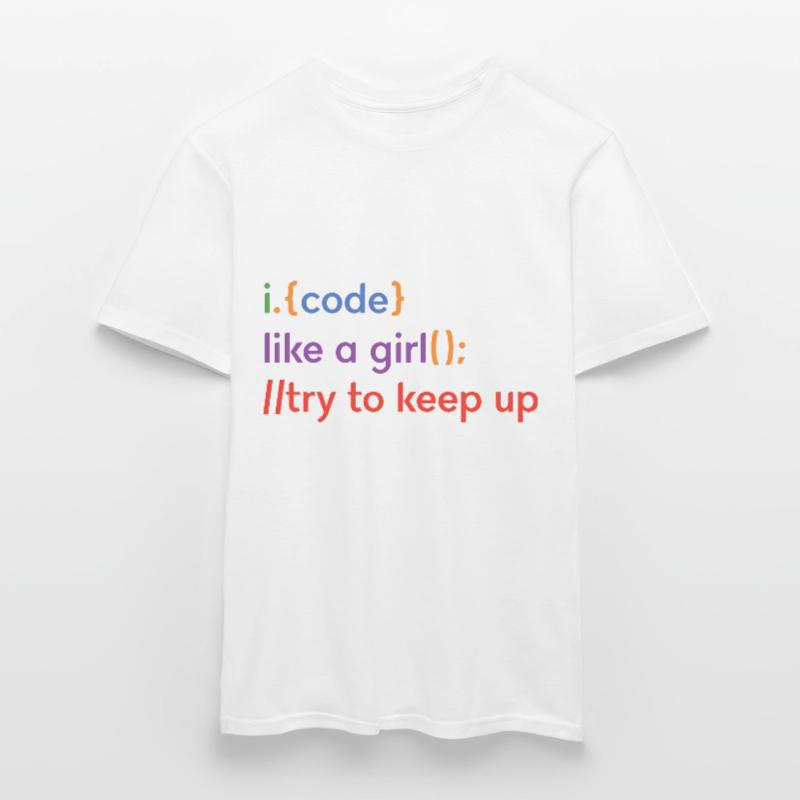I Code Like A Girl Try To Keep Up Coder Programmer Männer T-Shirt