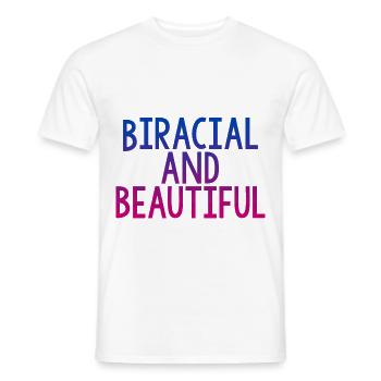 Biracial And Beautiful 4 - Men's T-Shirt - white - Front - AI Model Male 178 dark (178cm)