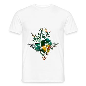 Hawaii Hibiscus Tribal - Men's T-Shirt - white - Front - AI Model Male 178 dark (178cm)