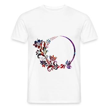 Flower Tendril Hibiscus - Men's T-Shirt - white - Front - AI Model Male 178 dark (178cm)