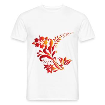 Hibiscus tendril Hawaii - Men's T-Shirt - white - Front - AI Model Male 178 dark (178cm)