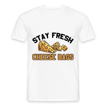 Stay Fresh Cheese Bags 17 - Men's T-Shirt - white - Front - AI Model Male 178 dark (178cm)