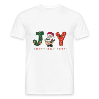 Frohe Weihnachten Weihnachtsmann Hohoho - Männer T-Shirt - Weiß - Vorne - AI Model Male 178 dark (178cm)