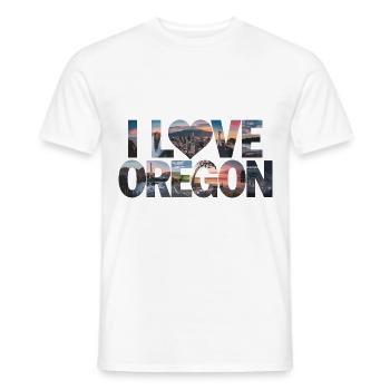 I Love Oregon für Oregon Urlauber - Männer T-Shirt - Weiß - Vorne - AI Model Male 178 dark (178cm)